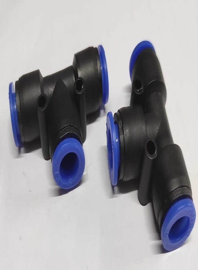 DLIEN 10mm X 10mm X 10mm One Touch Push In T Connector T Shape 3 Way Connector Quick Fittings Pneumatic Straight Push in Pneumatic Quick Fittings Pneumatic Air 10mm X10mm X10mm T (Pack of 2) - Image 3